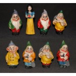 Disney 1940s Snow White & Seven Dwarfs Composition Set x8 Apple Unmarked