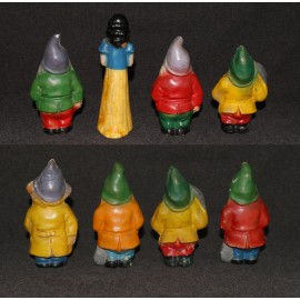 Disney 1940s Snow White & Seven Dwarfs Composition Set x8 Apple Unmarked