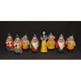 Disney 1940s Snow White & Seven Dwarfs Composition Set x8 Apple Unmarked