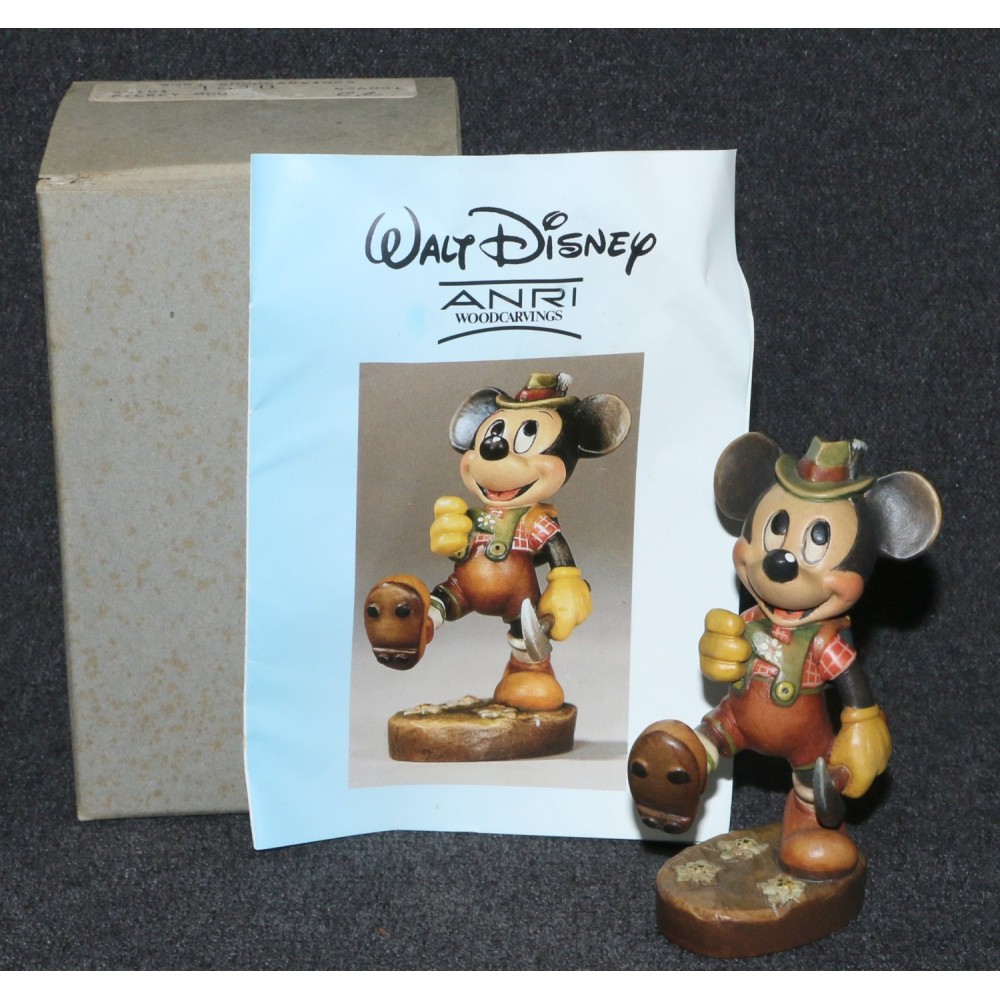 Disney Anri 1988 Mickey Mouse Statue German Alpine Wood Carving 4