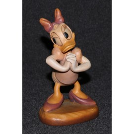 Disney Anri 1988 Donald Duck Gal Daisy Duck Statue Wood Carving 4