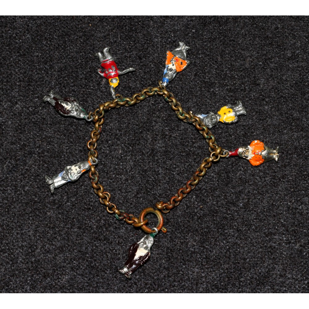 Disney 1930's Snow White Charm Bracelet Vintage Charms Metal