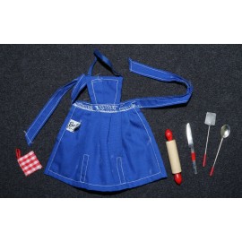 Barbie PAK 1960s What's Cooking Apron Blue Kitchen Utensils Complete