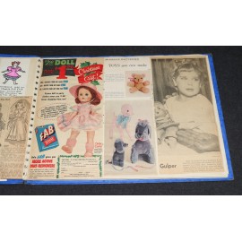 Doll Vintage 1950s 60's Reference Pictures Articles Scrap Book Binder 42 Pages