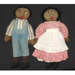 African American Black Stuffed Rag Dolls Forest Mills Mom Pop