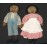 African American Black Stuffed Rag Dolls Forest Mills Mom Pop