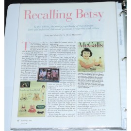 Betsy McCall Doll Vintage Ultimate Reference Pictures Articles Scrap Book Binder