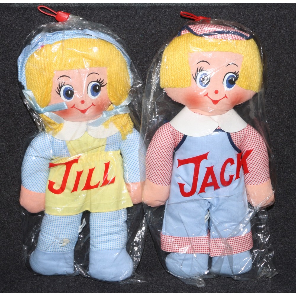 Rag Dolls Huggable Stuffed 1970s Jack & Jill