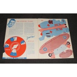 Paper Dolls American Ace Spotter 3 Flying Models Punch-out Airplanes Reed 1944