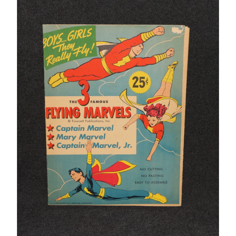 Paper Dolls 1945 Captain Marvel Fawcett Flying Marvels Shazam Uncut Punch Outs