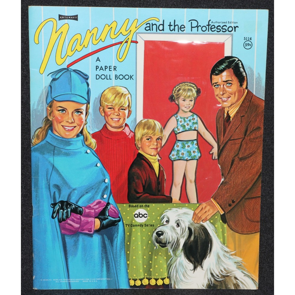 Paper Dolls 1970 Nanny and the Professor Artcraft #5114 Original Unused Uncut