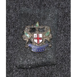 Pin Pinback Vintage London Coat of Arms Shield Domine Dirige Nos