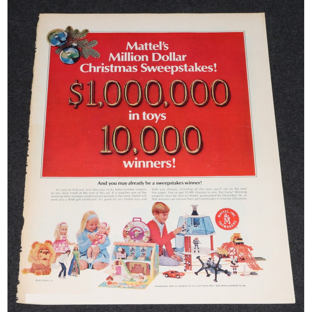 Mattel 1967 Toy Million Dollar Sweepstakes Matt Mason Barbie TNT Liddel Kiddles