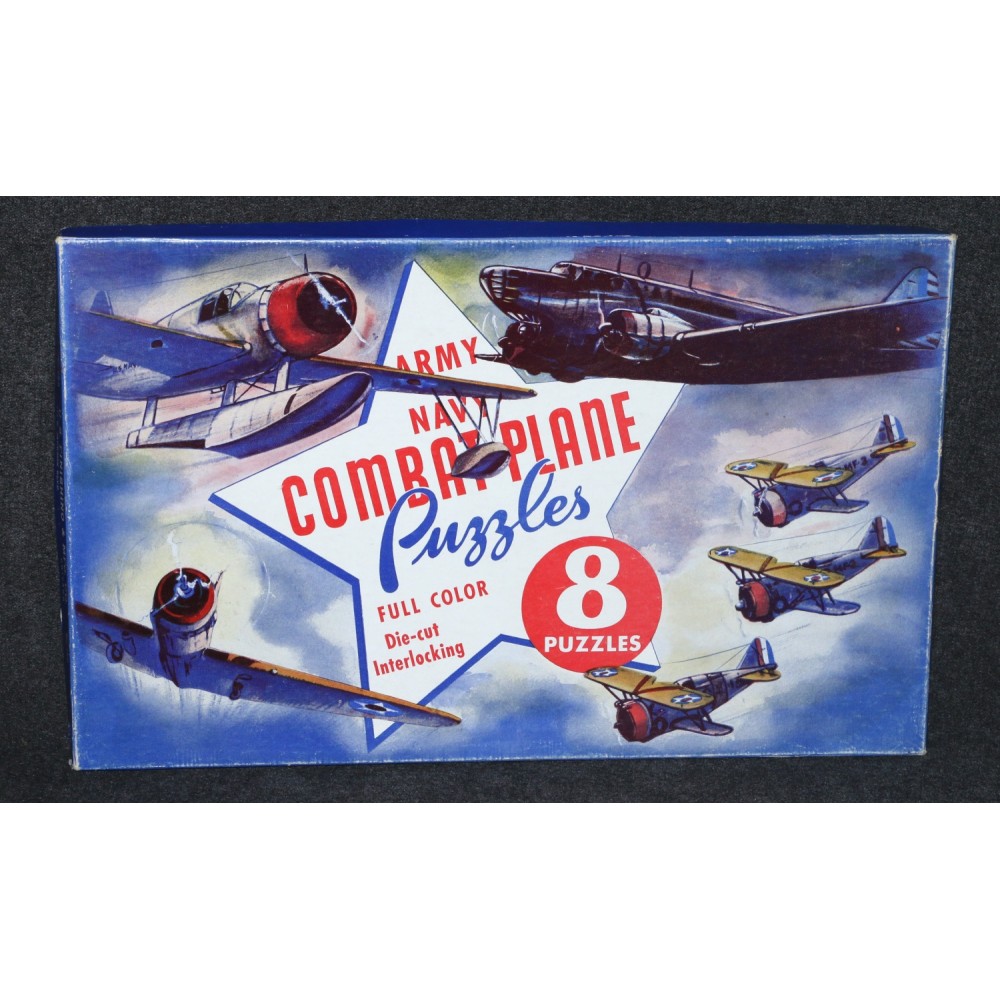 World War II Puzzles Army Navy Planes 1940's x8 Set Nice Artwork COMPLETE