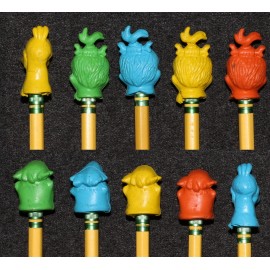 Hanna-Barbera 1976 Flintstones Erasers Pencil Top Freb Dino Pebbles Head x10 Lot