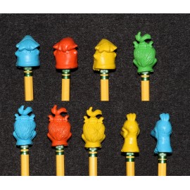 Hanna-Barbera 1976 Flintstones Erasers Pencil Top Freb Dino Pebbles Head x9 Lot