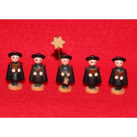 Erzgebirge German Vintage Wooden Church Trees Houses Carolers Folk Art Miniature