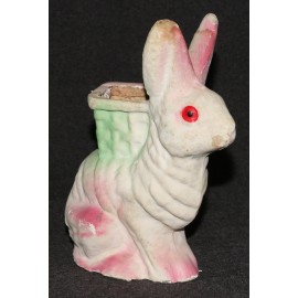 Easter Bunny German Paper Mache Composition Candy Container Germany 7 1/2â€