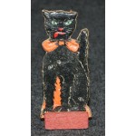 Halloween German Die Cut Skittles Cat Sitting Upright 2 3/4