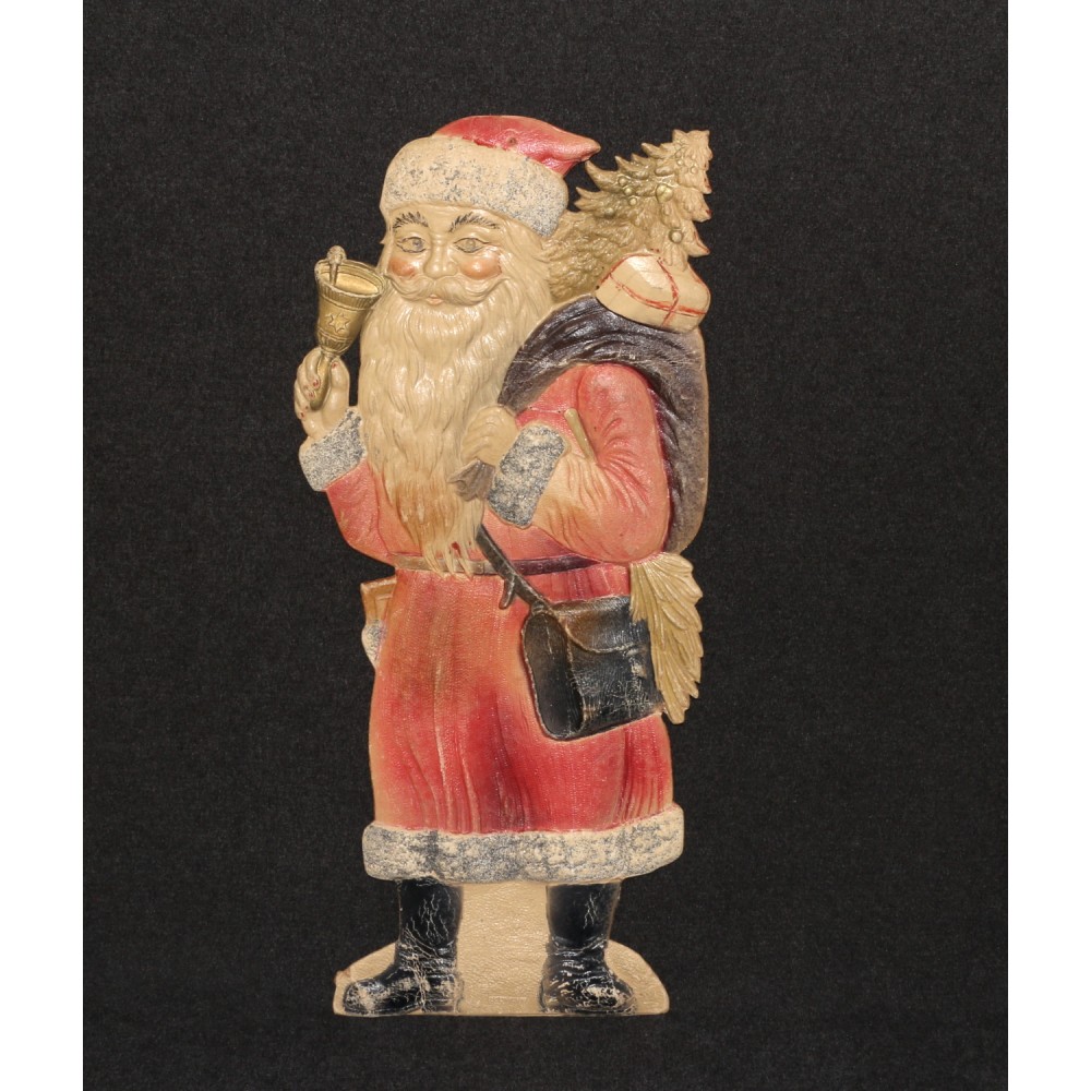 Santa Claus Father Christmas German Early 1900's Prssed Cardboard Figure