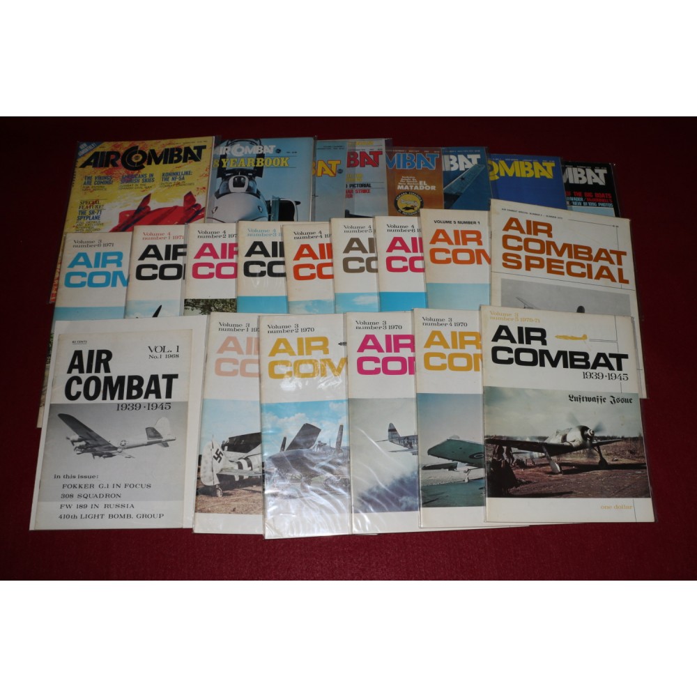 Planes Air Combat Monthly Magazine Lot WWII WW2 1968-1975