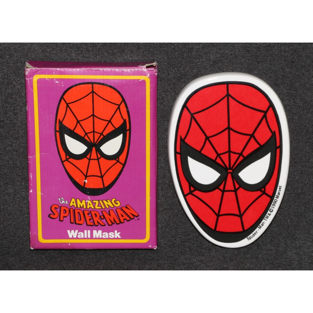 Marvel Super Heroes Spider-Man 1990 Hamilton Presents Wall Mask MIB