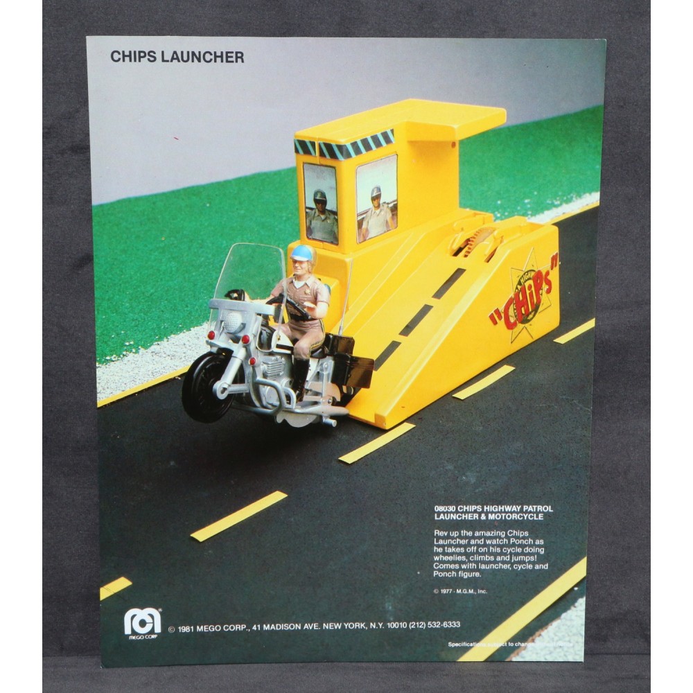 Mego 1981 CHIP's Launcher Dealer Ad Sheet Original