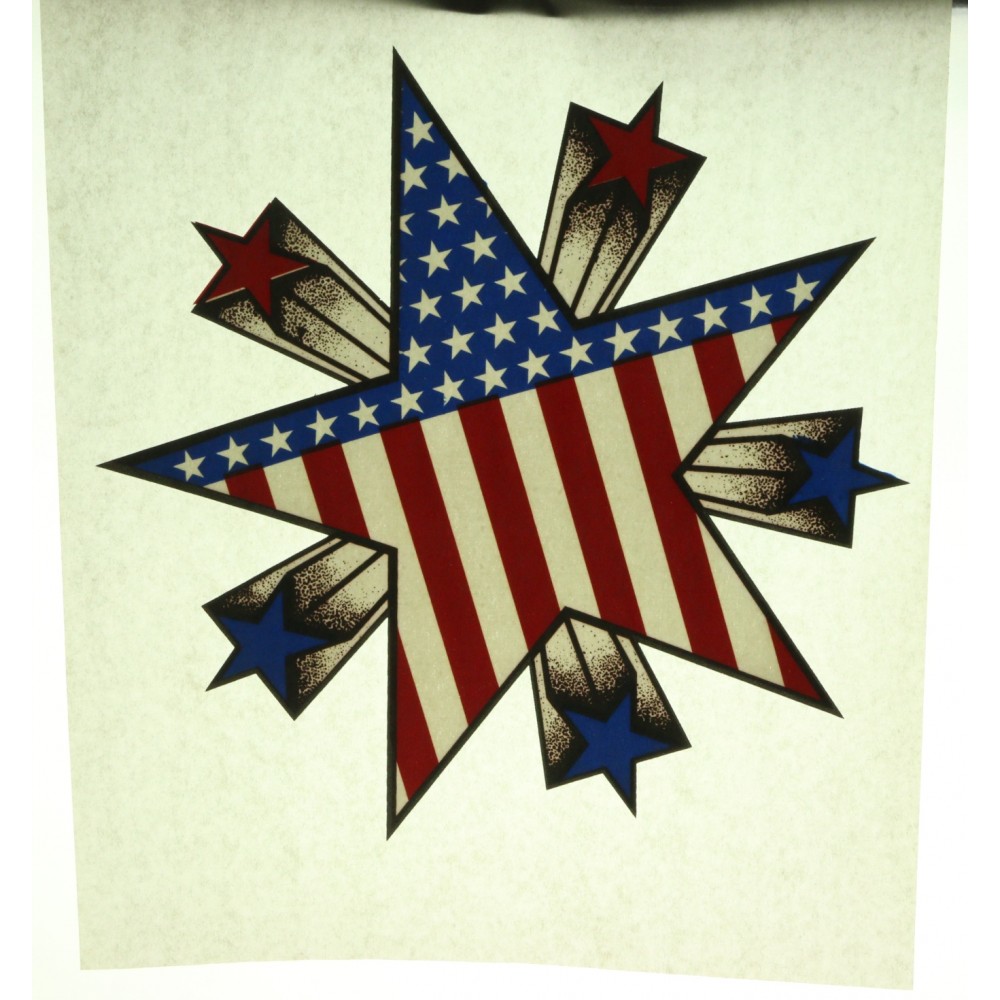 U.S. US United States Flag Star Pattern 1970's Iron On T-Shirt Transfer