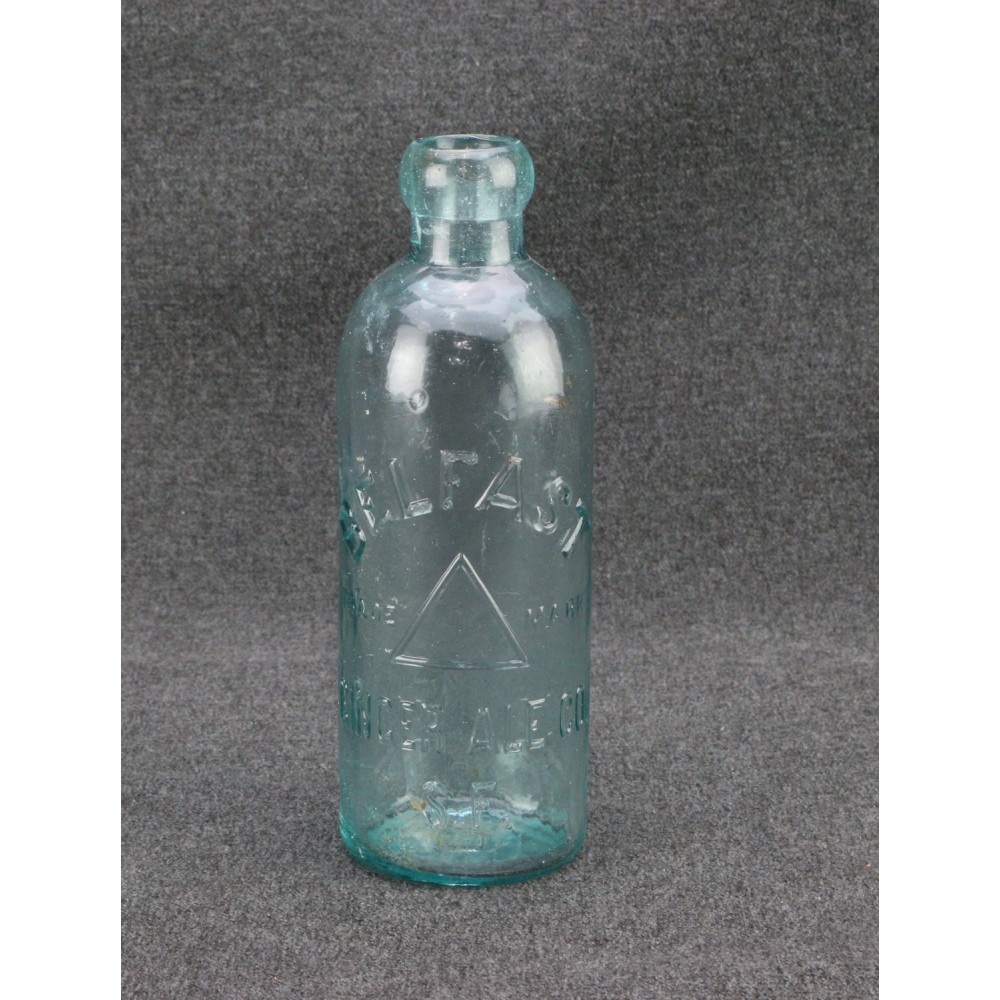 Soda Bottle 1890s San Francisco CA Belfast Ginger Ale Hutch Blob NoB Diamond Var