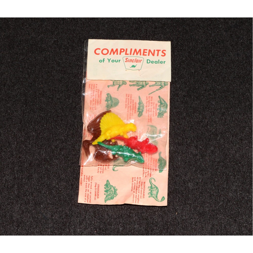 Dinosaur Sinclair Toy 1961 Dino Gas Promo Complimentary Set Carded D