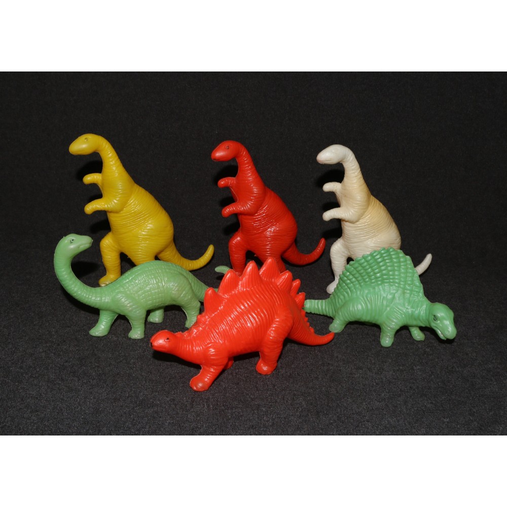 Dinosaur Playset Figures Vintage Hollow Blow Mold Squeak Toys Lot