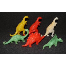 Dinosaur Playset Figures Vintage Hollow Blow Mold Squeak Toys Lot