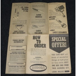 Aurora Models 1960's Catalog Order Form Insert Sporting Equipment LPs Watches