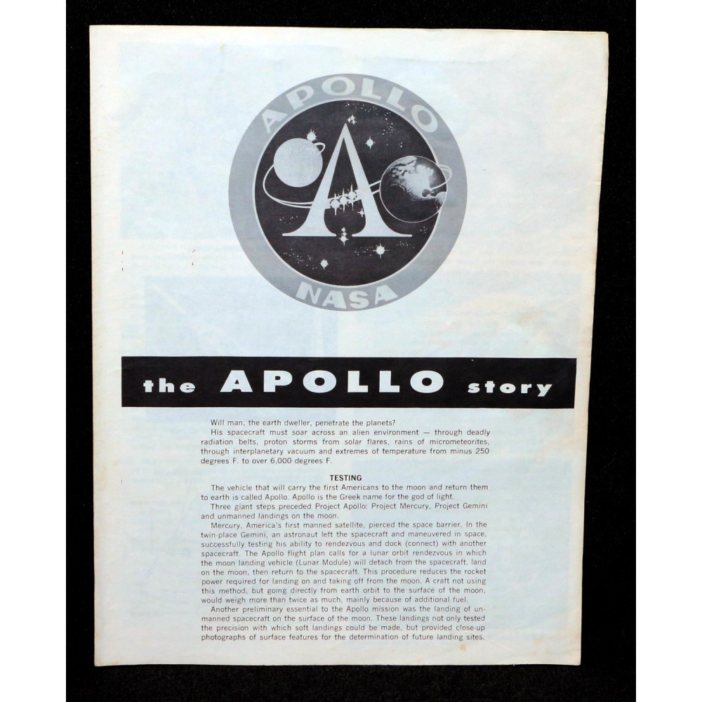 Revell 1967 Model Kit The Apollo Story Insert Pamphlet Original