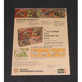 Aurora Model Era 1974 Revell enDANGERed Animals Scenes Advertising Insert