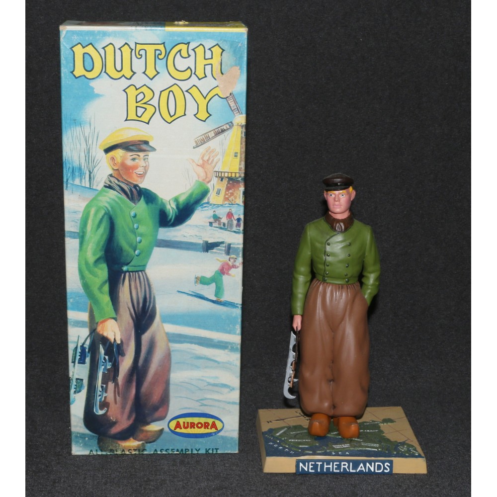 Aurora Model Built Up 1957 Figure Kit Guys Gals of All Nations Dutch Boy Box Pro