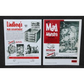 Lindberg 1960's Mad Monsters Model Kit Ad Dealer Sheets Repro x4 Set Maestro