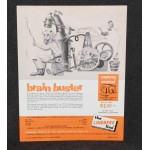 Lindberg 1965 Brain Buster Model Kit Ad Dealer Sheet Rube Goldberg Original