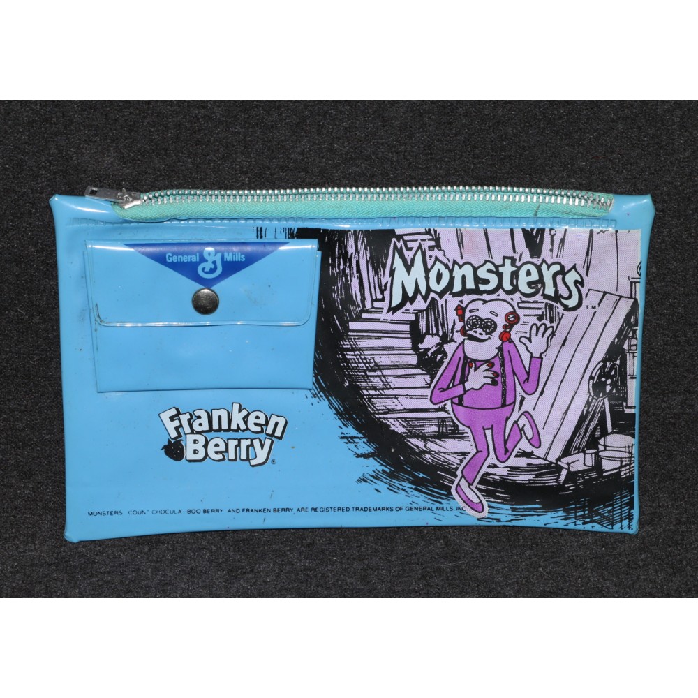 Monster Cereal 1970s Frankenberry Vinyl Pencil Case Blue