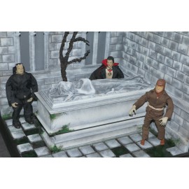 Universal Monsters Graveyard Diorama Mausoleum Crypt Coffin 1:6 Gothic Custom