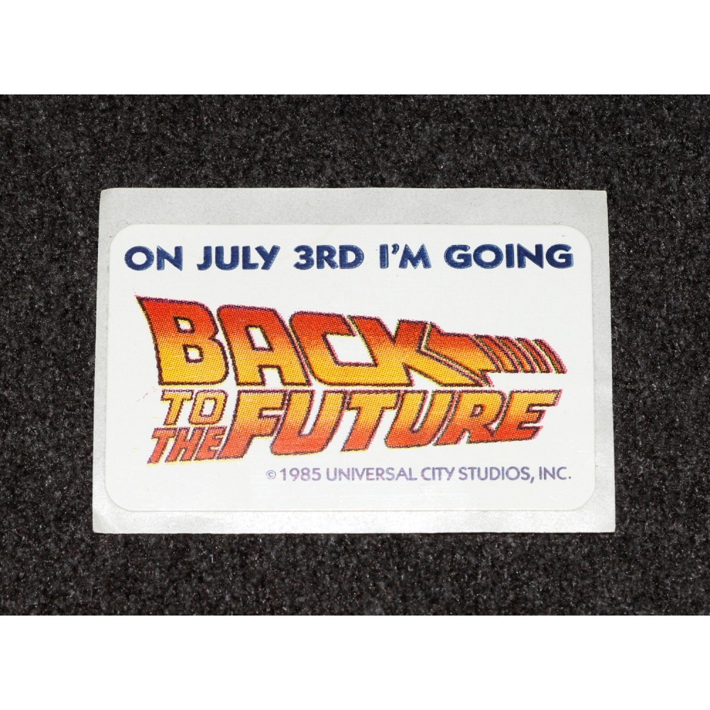 Back To The Future 1985 July 3rd Movie Promo Decal Sticker