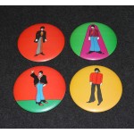 Beatles Yellow Submarine Pin Set x4 1968 King Feature UK ORIGINAL