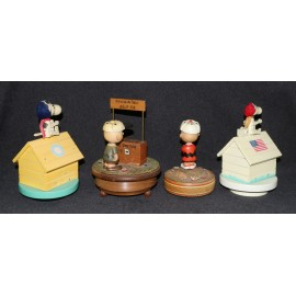 Peanuts Gang Anri Music Box Musical Lot 1960s 1970s Scmidt