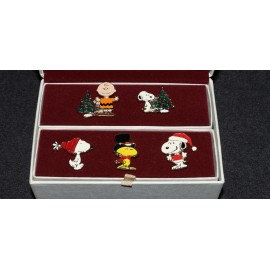 Peanuts Gang Enamel Pin Set Starline Collectors Edition x5 LE 1,000 Snoopy X-Mas