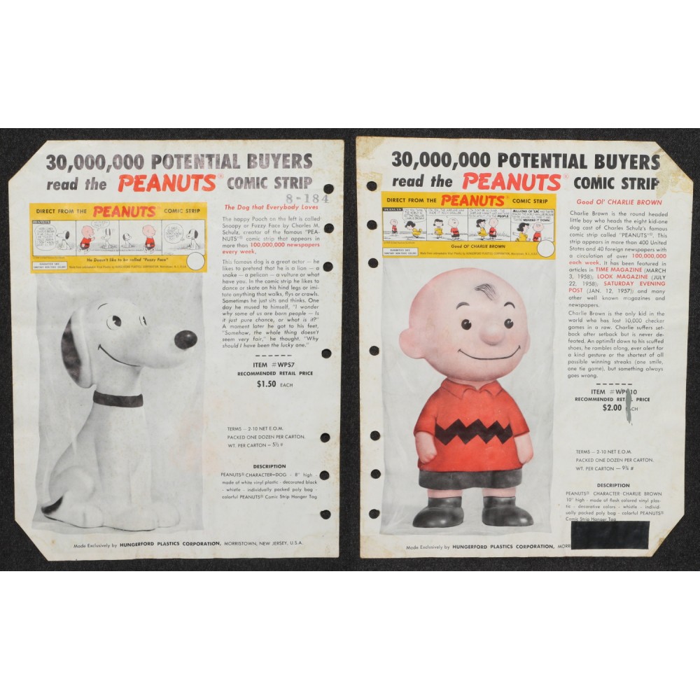 Peanuts Gang Hungerford Vinyl Figure 1958 Product Brochure Snoopy Charlie