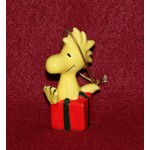 Peanuts Woodstock Determined Ceramic Ornament 1981 Gift Package Snoopy