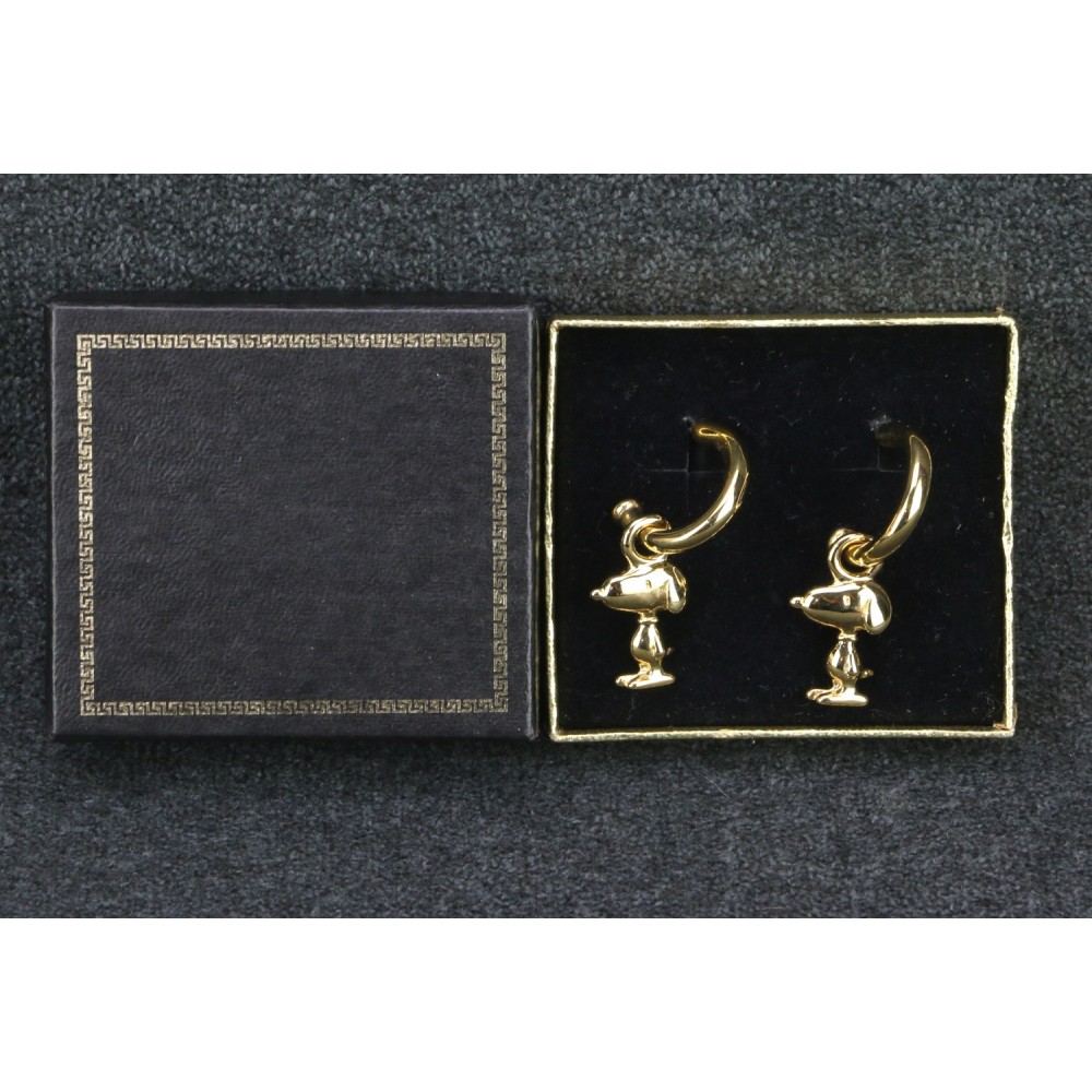 Peanuts Gang Earrings Gold Tone Snoopy