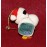 Peanuts Snoopy Determined Ceramic Ornament 1975 Christmas Santa Cap Bells