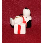 Peanuts Snoopy Ceramic Ornament Determined 1975 On Back On Gift Package