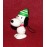 Peanuts Snoopy Ceramic Ornament 1980s Skis Stocking Cap